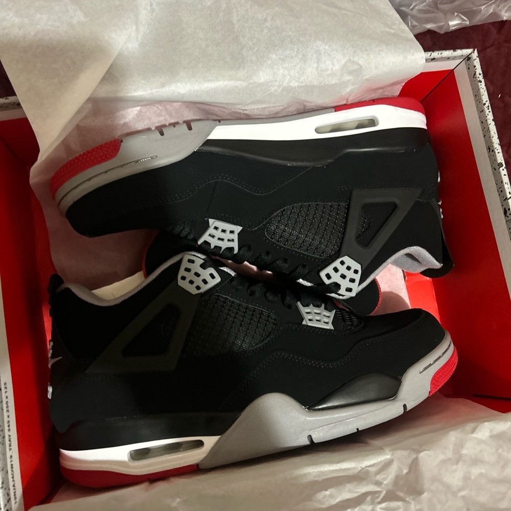 Jordan 4 Black and Red Sneakers